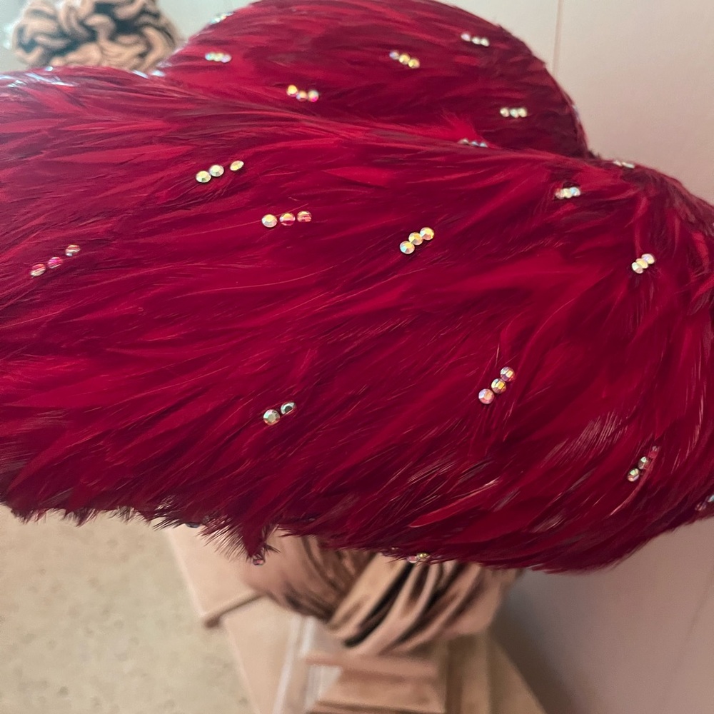 Elegant deep fushia  Feathered Women's Hat